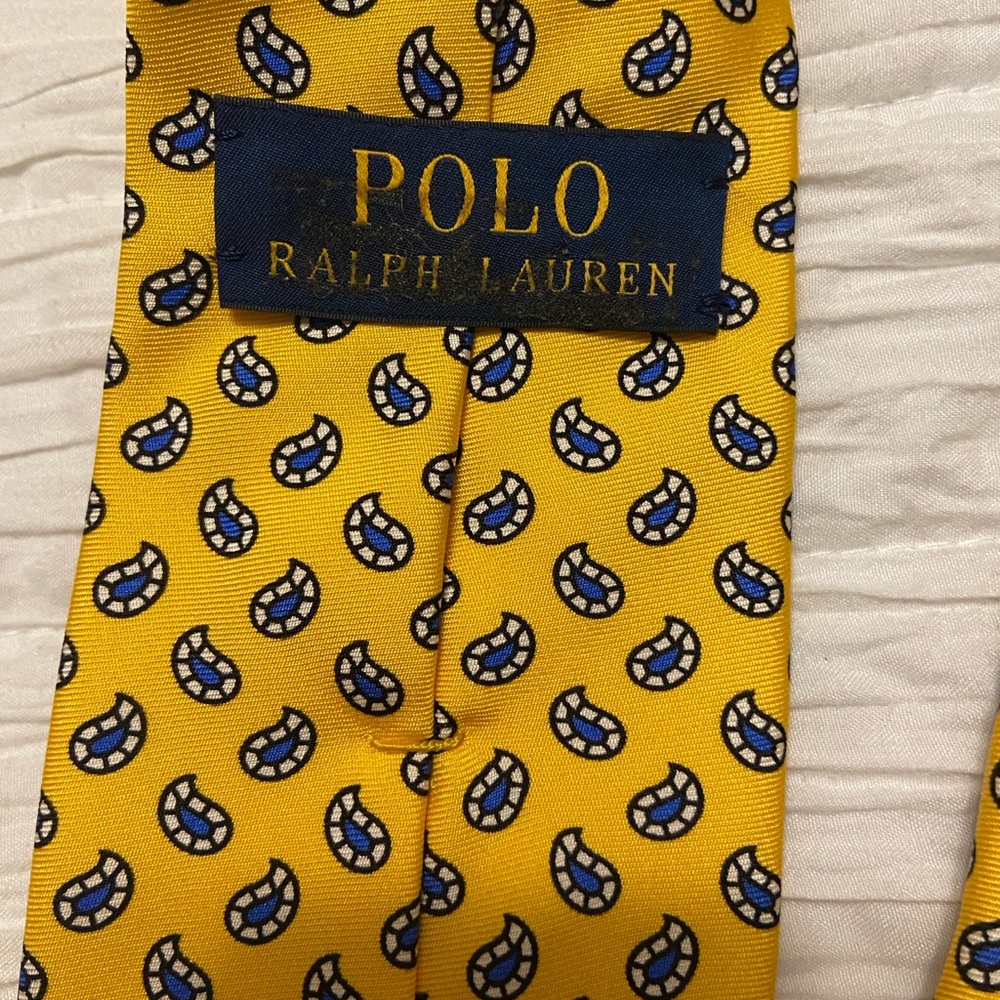 Polo Ralph Lauren Yellow Paisley Silk Tie